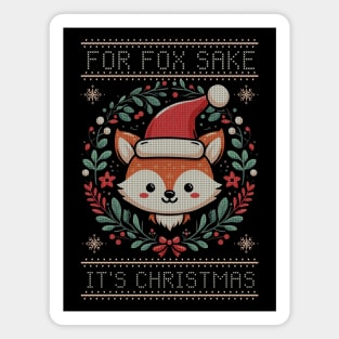 For Fox Sake Ugly Christmas Sweater Magnet